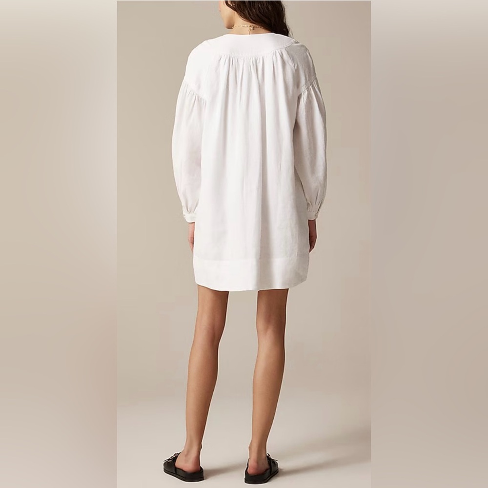 J.Crew Gathered popover dress in linen - Picture 3 of 9